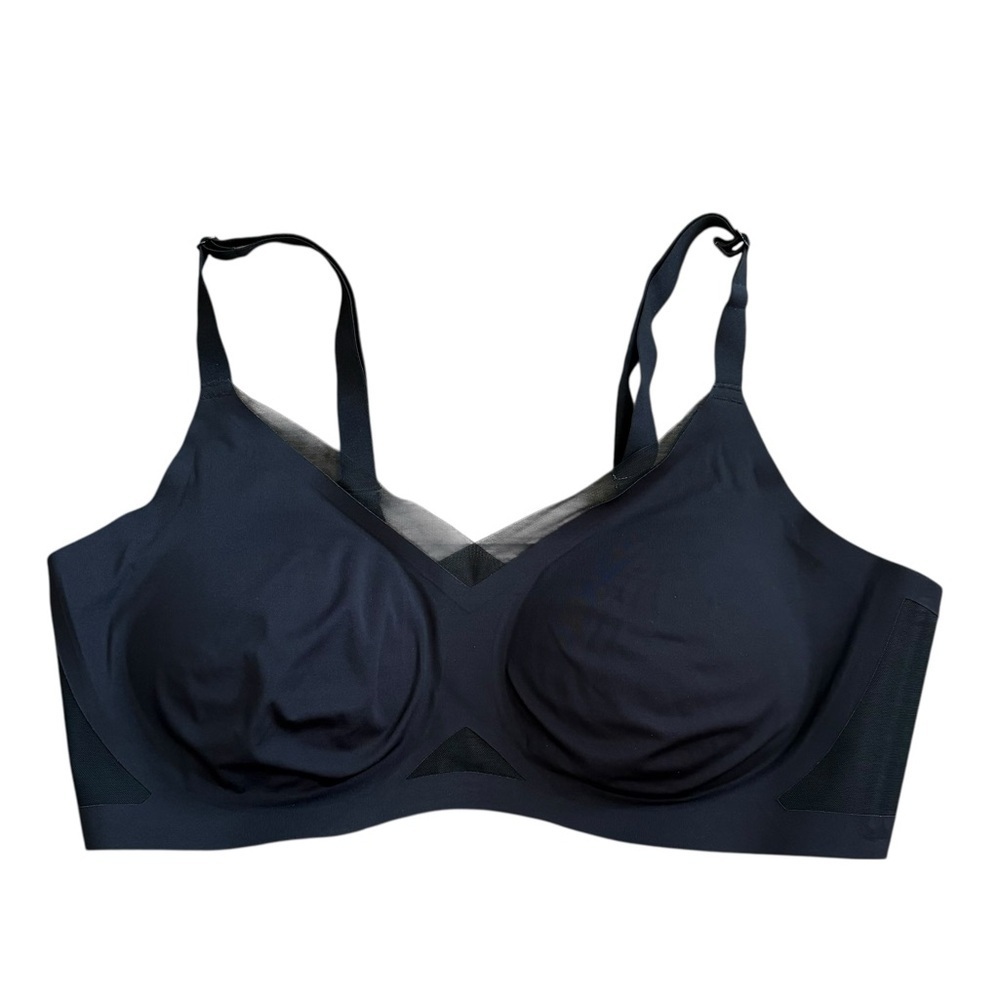 Honeylove CrossOver V-Neck Bra Back Smoothing Wire Free Black Size 2X